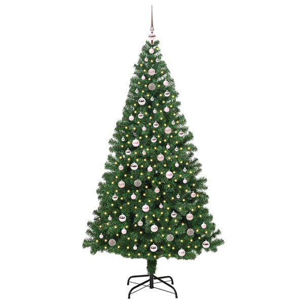 vidaXL Sapin de No&euml;l artificiel Vert 240 cm PVC, Acier et Plastique