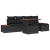 vidaXL Ensemble de canap&eacute; de jardin 6 pc Noir polyrotin