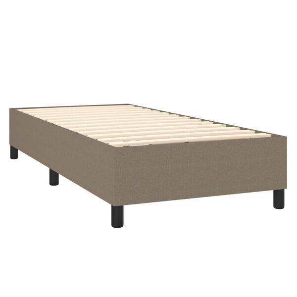 vidaXL Sommier &agrave; lattes de lit avec matelas Taupe 80x200 cm Tissu