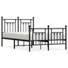 vidaXL Cadre de lit m&eacute;tal sans matelas avec pied de lit noir 120x190cm