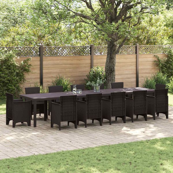 vidaXL Table de Jardin Marron 400 x 100 x 73 cm polyrotin