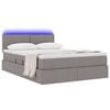 vidaXL Lit avec rangement et LED avec matelas Taupe 140 x 200 cm tissu