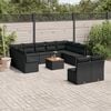vidaXL Salon de jardin 12 pcs avec coussins noir r&eacute;sine tress&eacute;e