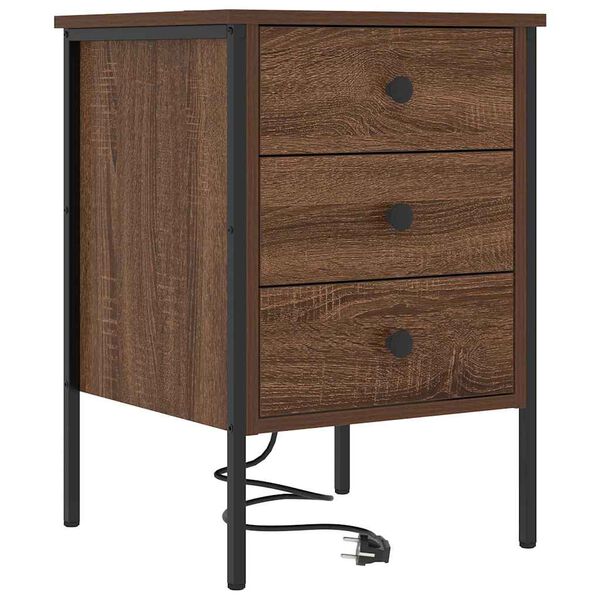 vidaXL Cabinet de chevet Ch&ecirc;ne brun 42 x 41 x 61 cm Bois d'ing&eacute;nierie