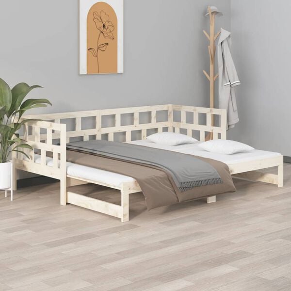 vidaXL Lit coulissant sans matelas bois de pin solide 2x(80x200) cm