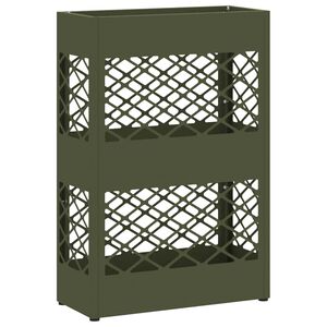 vidaXL Porte-parapluie avec stockage Vert olive 28 x 12 x 41 cm Acier