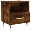vidaXL Table de chevet ch&ecirc;ne fum&eacute; 40x35x47,5 cm bois d&rsquo;ing&eacute;nierie
