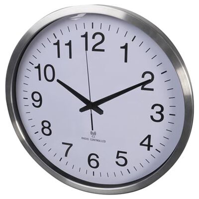 Perel Horloge murale 50 cm Blanc et argenté