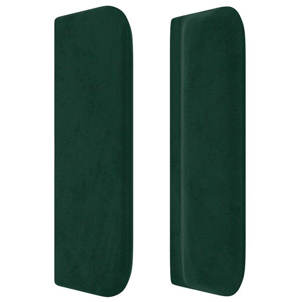 vidaXL T&ecirc;te de lit avec oreilles Vert fonc&eacute; 163x16x78/88 cm Velours
