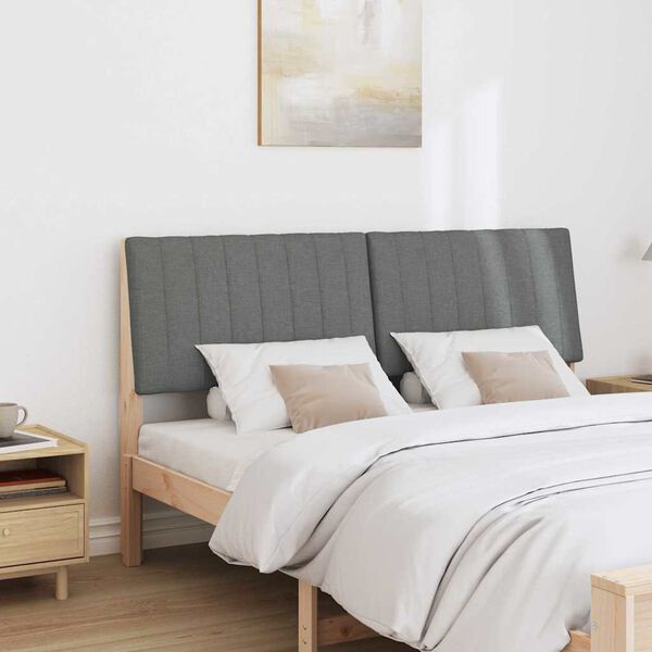 vidaXL T&ecirc;te de lit capitonn&eacute;e Gris fonc&eacute; 150 cm Pin massif