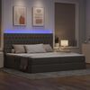 vidaXL Lit avec rangement et LED avec LED Taupe 200 x 200 cm Polyester