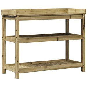 vidaXL Table de rempotage avec &eacute;tag&egrave;res 108x45x86,5 cm bois massif pin