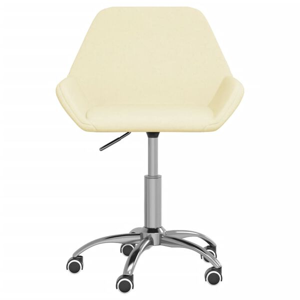 vidaXL Chaise pivotante de bureau Cr&egrave;me Tissu