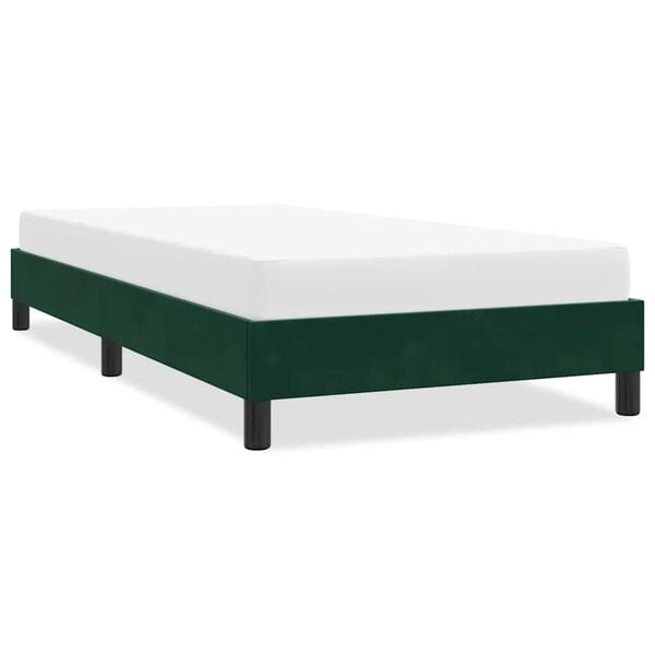 vidaXL Cadre de lit sans matelas vert fonc&eacute; 80x220 cm velours
