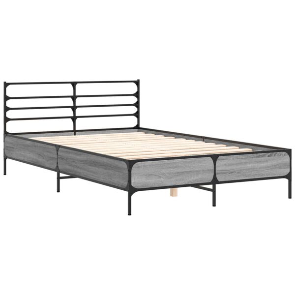 vidaXL Cadre de lit sans matelas sonoma gris 120x190 cm