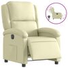 vidaXL Fauteuil inclinable &eacute;lectrique cr&egrave;me cuir v&eacute;ritable