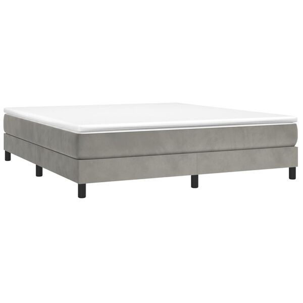 vidaXL Sommier &agrave; lattes de lit et matelas Gris clair 180x200cm Velours