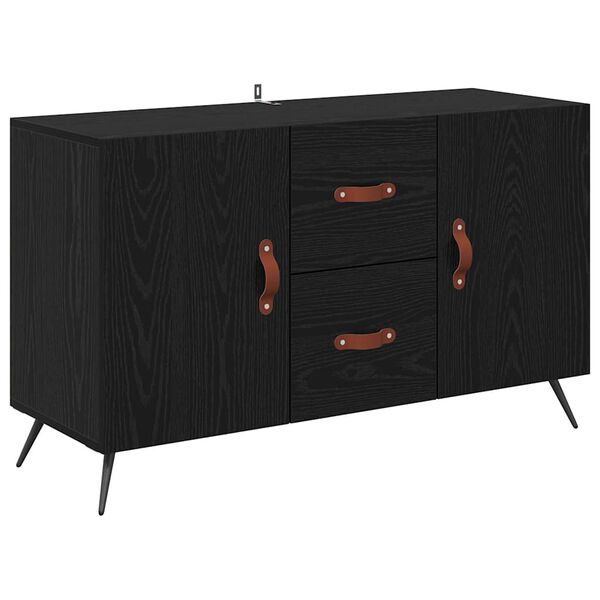 vidaXL Buffet Ch&ecirc;ne noir 100 x 36 x 60 cm Bois d'ing&eacute;nierie