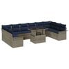 vidaXL Ensemble de canap&eacute; de jardin 11 pcs Gris Poly Rattan