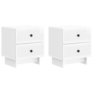 vidaXL Cabinet de chevet 2 pcs Blanc brillant 43 x 34,5 x 47,5 cm