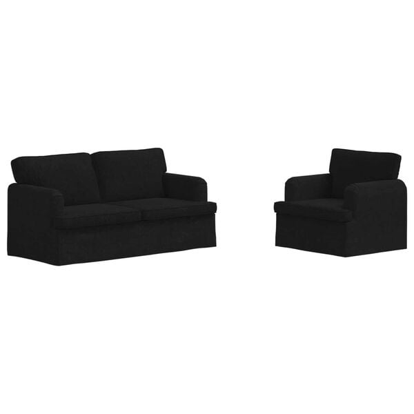 vidaXL Canap&eacute; 2 pcs Noir 162 x 80 x 85 cm tissu
