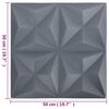 vidaXL Panneaux muraux 3D 48 pcs 50x50 cm gris origami 12 m&sup2;