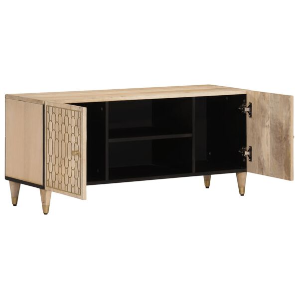 vidaXL Meuble TV 105x33x46 cm Bois massif de manguier