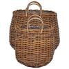 vidaXL Panier &agrave; Plantes avec stockage 2 pcs Marron Rattan Lacak