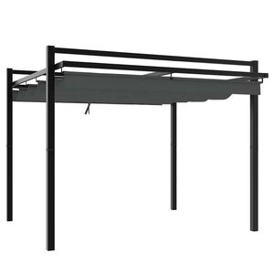 vidaXL Tonnelle avec toit r&eacute;tractable anthracite 3x3 m aluminium