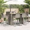 vidaXL Ensemble de bar de jardin 7 pcs sans coussins gris poly rotin