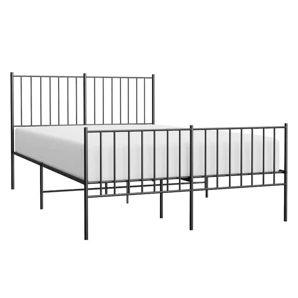 vidaXL Cadre de lit m&eacute;tal sans matelas avec pied de lit noir 120x200cm