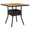 vidaXL Table de jardin et dessus en bois d'acacia noir résine tressée
