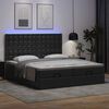 vidaXL Lit ottoman avec matelas & LED Noir 160x200cm similicuir