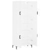 vidaXL Buffet haut Blanc 69,5x34x180 cm Bois d'ing&eacute;nierie