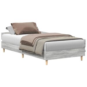 vidaXL Cadre de lit sans matelas sonoma gris 100x200 cm