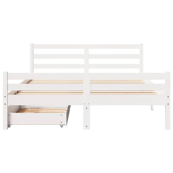 vidaXL Cadre de lit sans matelas blanc 140x200 cm bois de pin massif