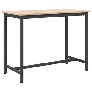 vidaXL table Naturel 100 x 50 x 77 cm Bois d'ing&eacute;nierie et acier
