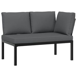 vidaXL Banc de jardin avec coussins noir aluminium