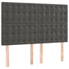 vidaXL Sommier &agrave; lattes de lit et matelas Gris fonc&eacute; 140x200cm Velours