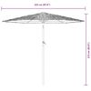 vidaXL Parasol de jardin avec LED et mât en acier marron 223x223x213cm