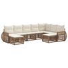 vidaXL Ensemble de canap&eacute; de jardin 9 pcs Beige polyrotin