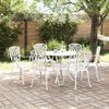 vidaXL Ensemble de salle &agrave; manger pour jardin 7 pcs Blanc Aluminium