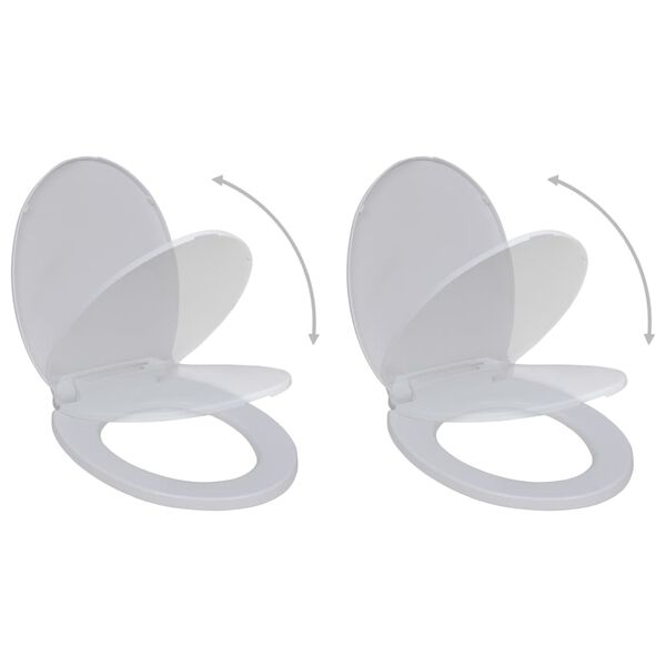 vidaXL Abattant WC avec frein de chute 2 pcs Plastique Blanc