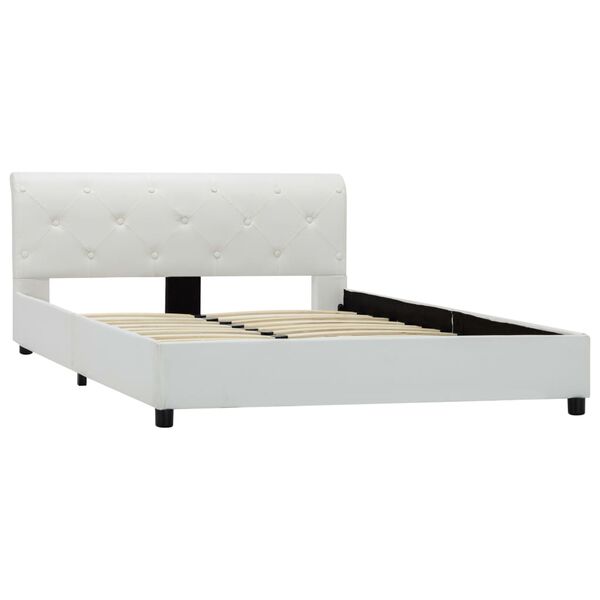vidaXL Cadre de lit sans matelas blanc similicuir 140x200 cm