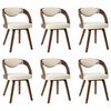 vidaXL Chaises &agrave; manger lot de 6 cr&egrave;me bois courb&eacute; et similicuir
