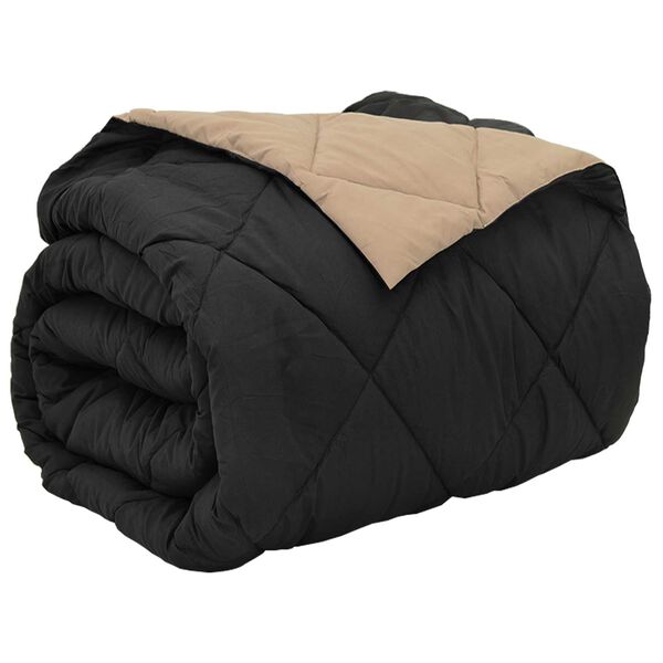 vidaXL Duvet complet toute l'ann&eacute;e Noir et Taupe 240 x 260 cm