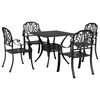 vidaXL Ensemble &agrave; manger de jardin 5 pcs noir aluminium coul&eacute;