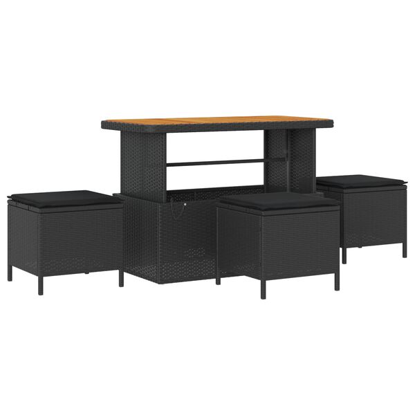 vidaXL Ensemble de canap&eacute; de jardin avec coussin 13 pcs Noir polyrotin