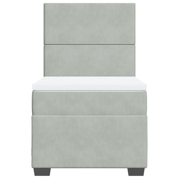 vidaXL Sommier &agrave; lattes de lit et matelas Gris clair 100x200cm Velours