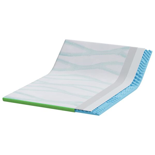 vidaXL Surmatelas Blanc et vert 160 x 200 cm Tissu Jacquard